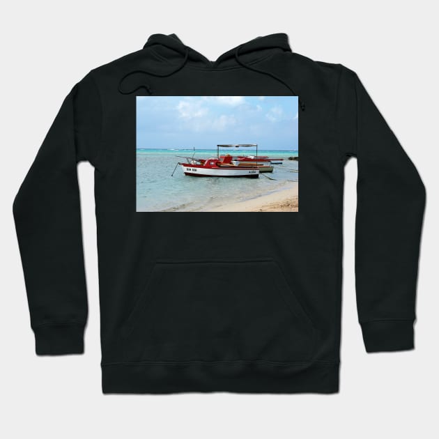 Welcome to Aruba, fishing boats tied up. Hoodie by tgass